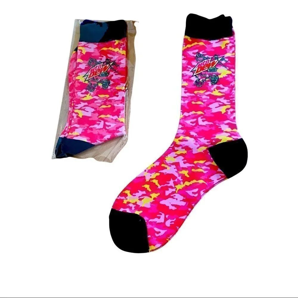 Two Pair Mountain Dew Major Melon Socks NEW